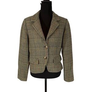 Cabi Women's Wool Blend Textured Blazer Jacket Size 8 Multi Color Dark Academia